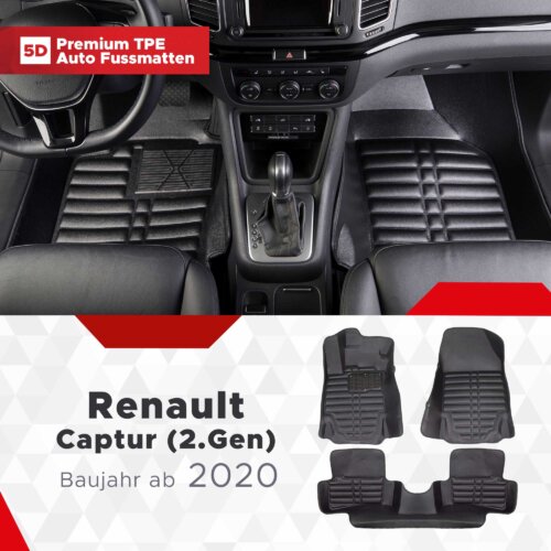 AutoFussmatten Fussmattenprofi Renault Captur 2 Gen Hybrid Baujahr ab 2020