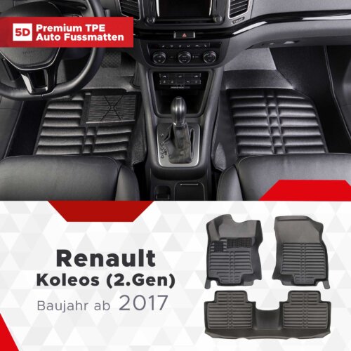 AutoFussmatten Fussmattenprofi Renault Koleos 2 Gen Baujahr ab 2017