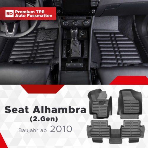 AutoFussmatten Fussmattenprofi Seat Alhambra 2 Gen fur 5 Sitze Baujahr ab 2010