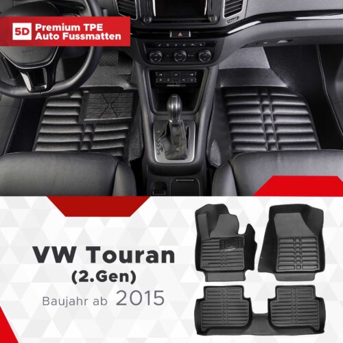 AutoFussmatten Fussmattenprofi VW Touran 2 Gen Year of Construction from 2015