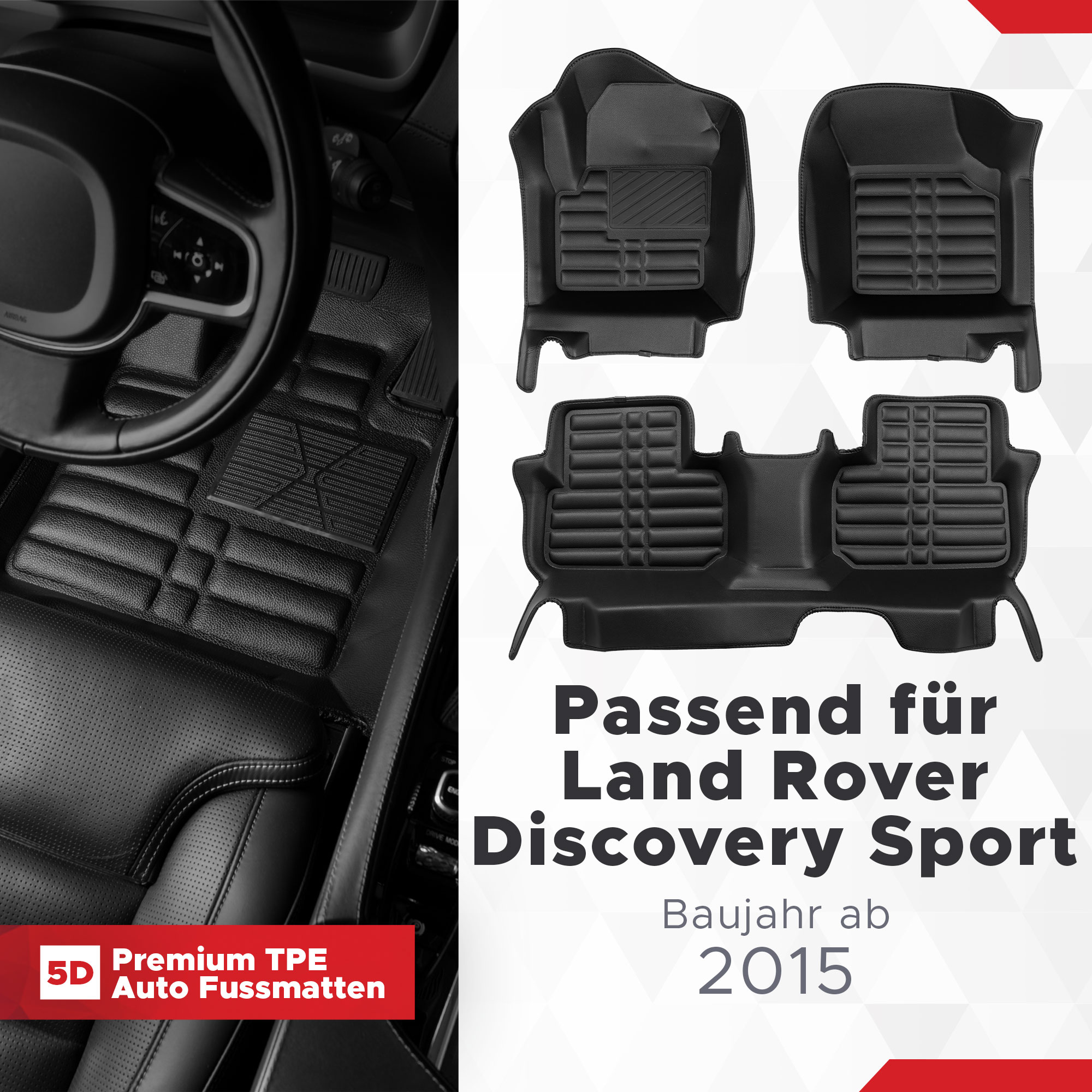 5D Land Rover 2015 Fussmatten Sport Bj TPE Discovery ab