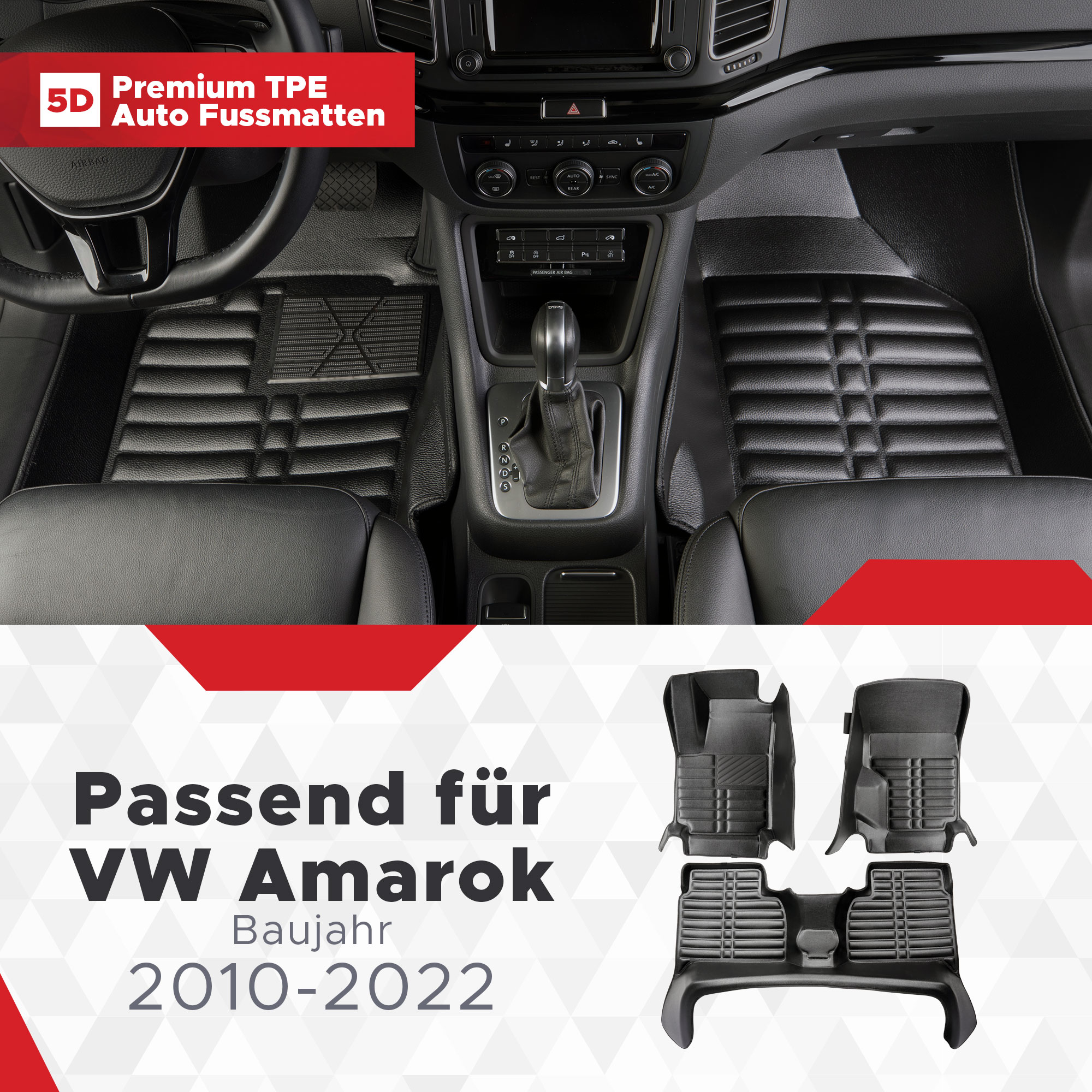 5D TPE VW Amarok Fußmatten ab 2010 - fussmattenprofi
