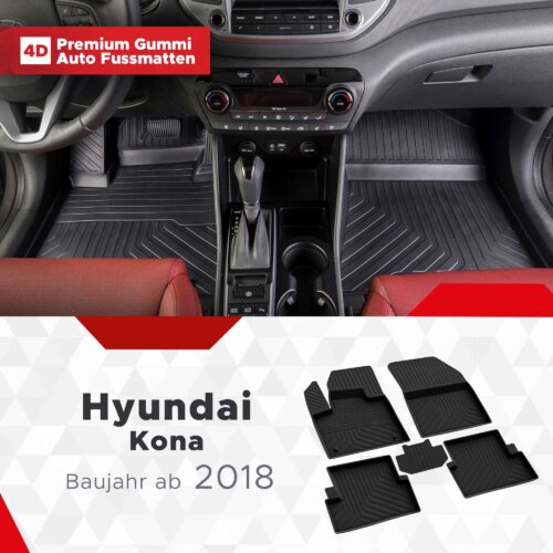 AutoFussmatten Fussmattenprofi Hyundai Kona Baujahr ab 2018