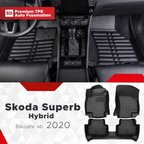 AutoFussmatten Fussmattenprofi Skoda Superb Hybrid Baujahr ab 2020