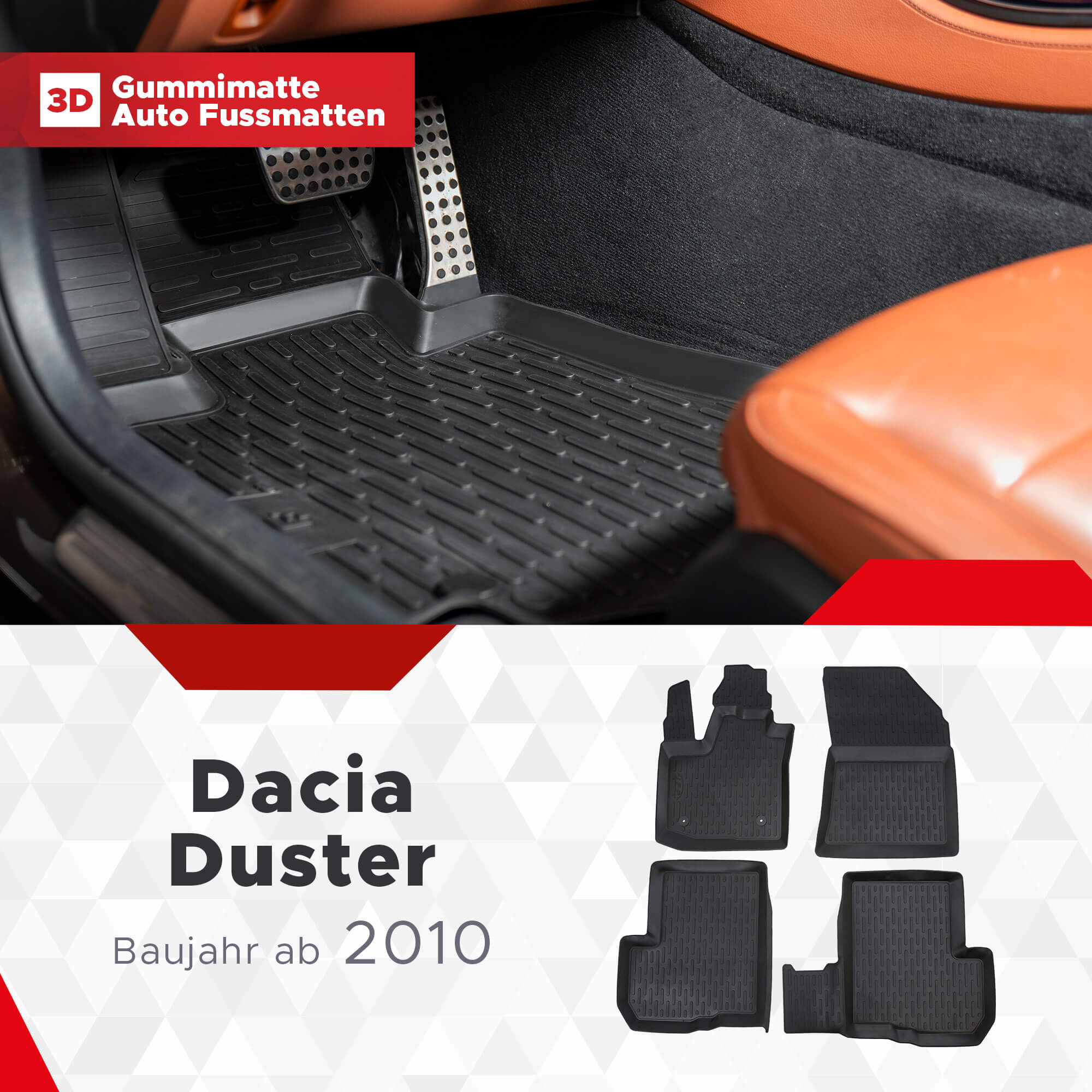 3D Fussmatten passend für Dacia Duster 4*2 ab 2010