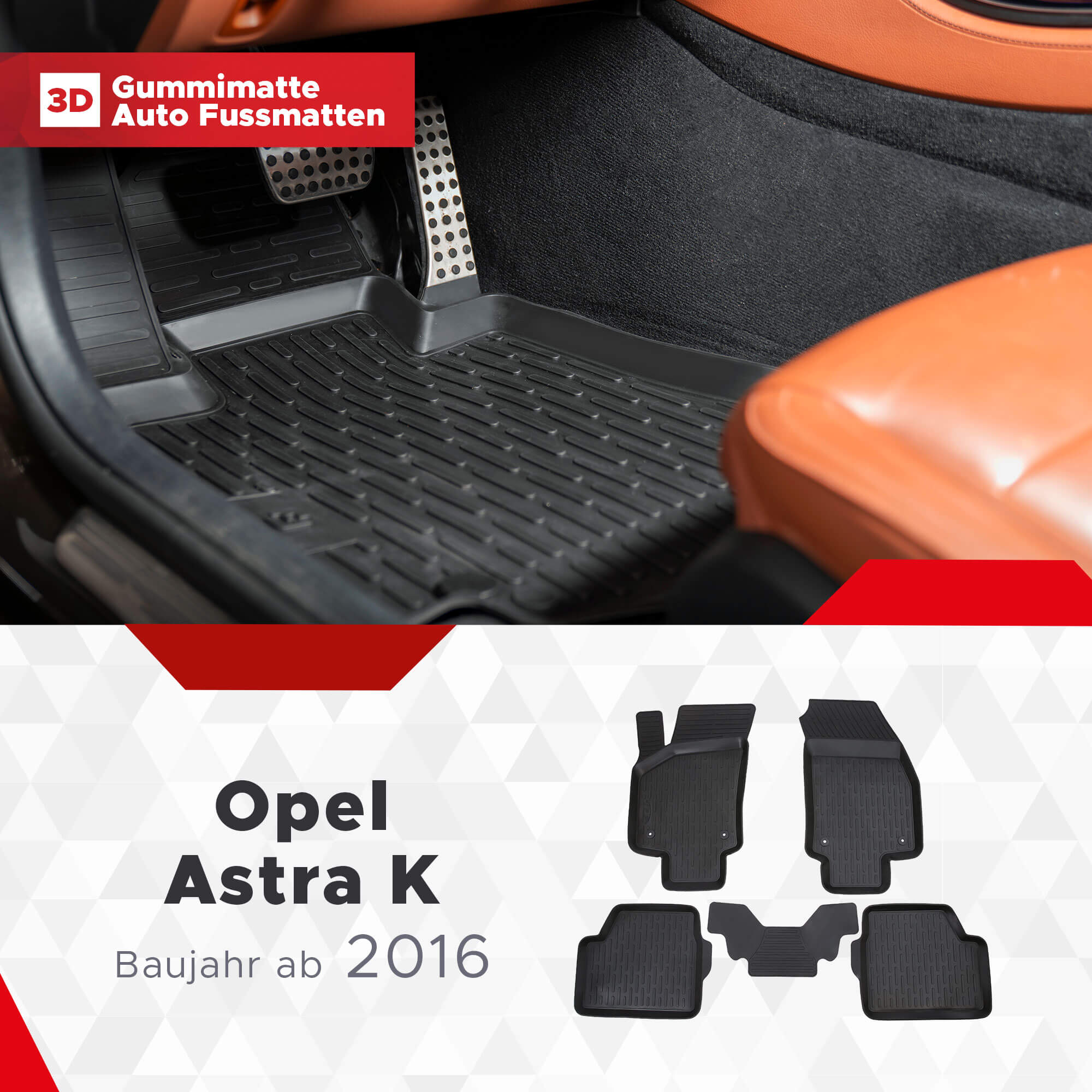 3D Fussmatten passend für Opel Astra K ab 2016
