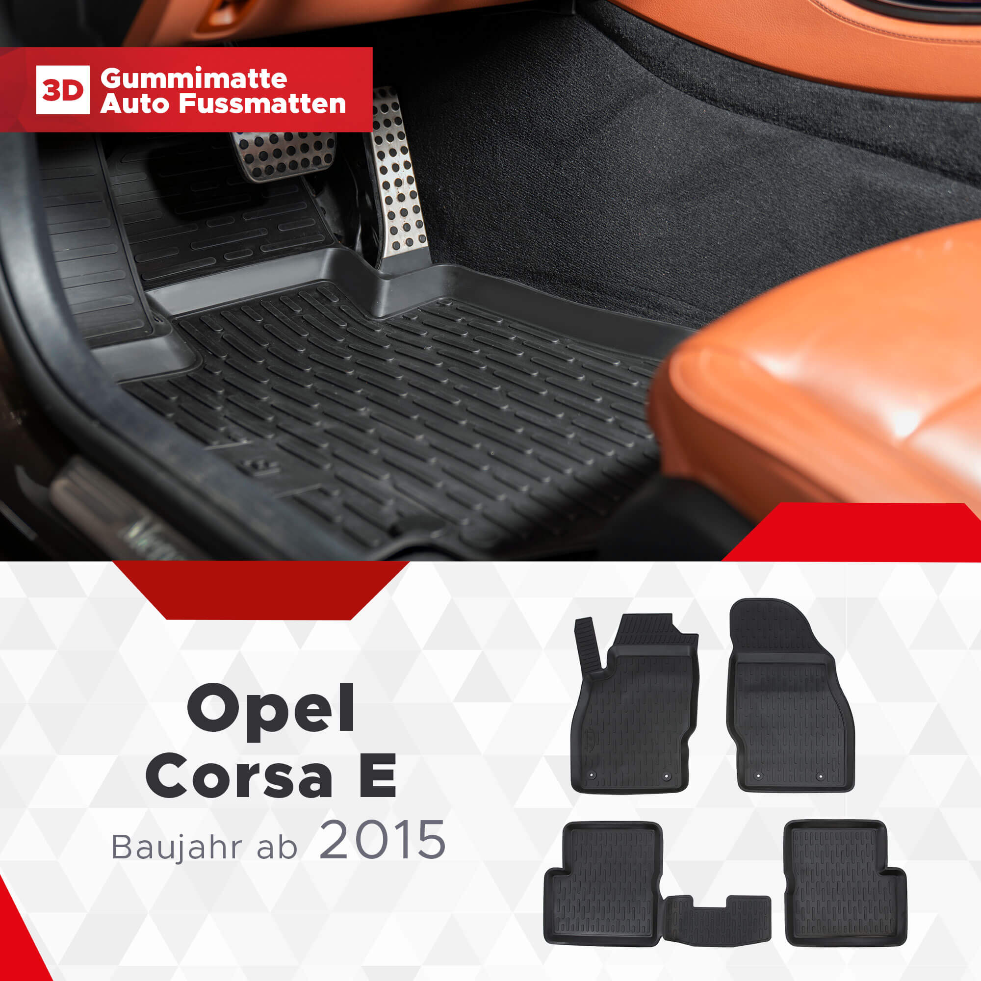 3D Fussmatten passend für Opel Corsa E ab 2015