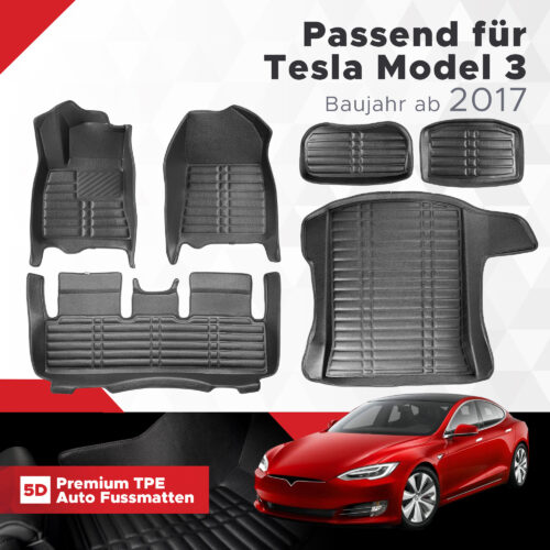 Tesla Model 3 Fußmatten Set Matten Car Floor Mat in Saarland